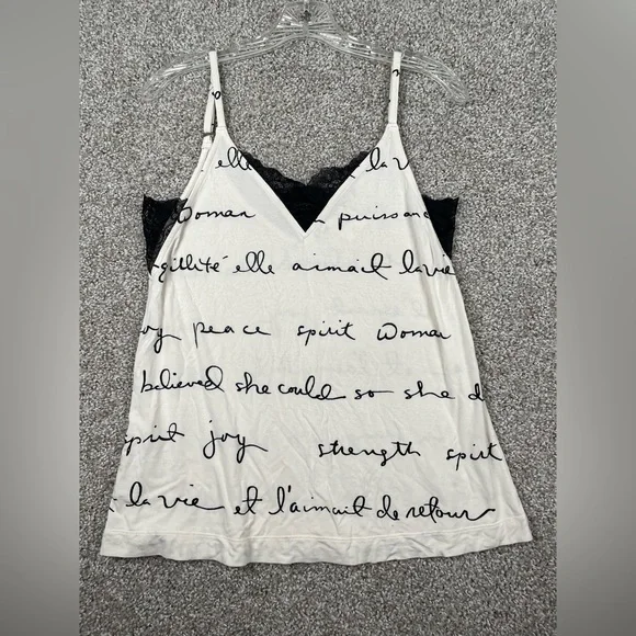 Soma 2 pc V-Neck Cami & Shorts Pajama Set Cream
Black Script Womens Size XS - Picture 6 of 11